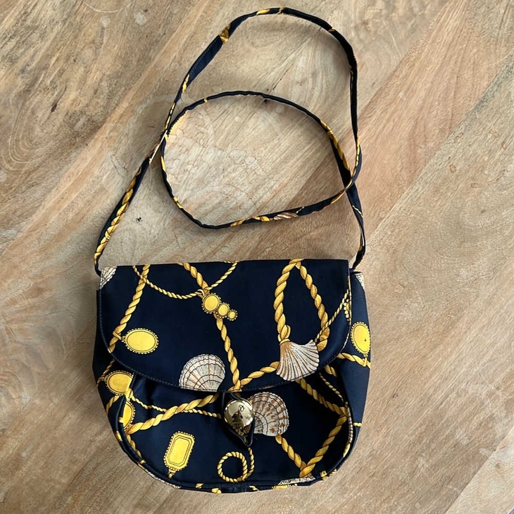 Stuart Weitzman Navy and Gold Crossbody Bag - Picture 2 of 11
